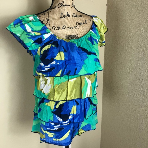 dressbarn Tops - Dress Barn Vibrant Turquoise Cotton Top M